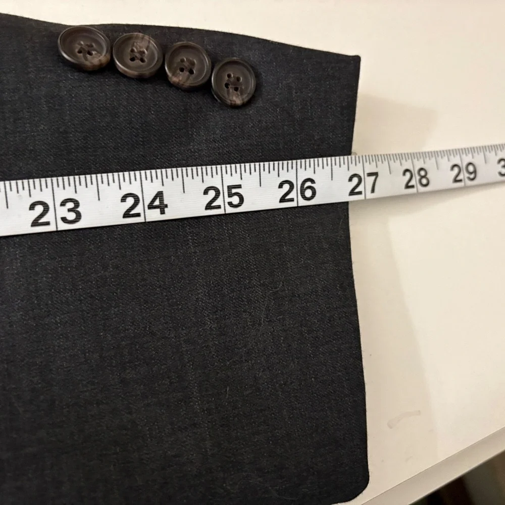 Lauren Ralph Lauren Mens 46L Charcoal Grey 100% Wool Two Button‎ Blazer Jacket